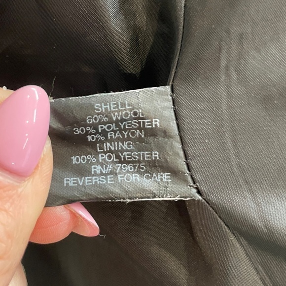 Michael Kors MK Black Long Belted Coat Wool Blend - Picture 5 of 5